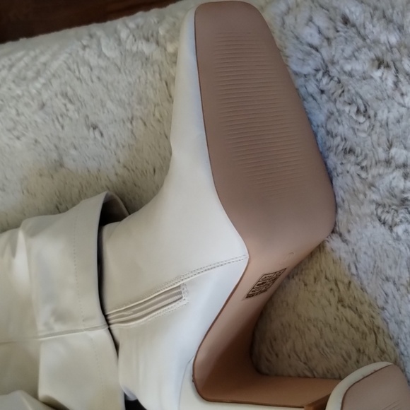 Lulus Chic Cream Heeled Boots for Women - Picture 10 of 13